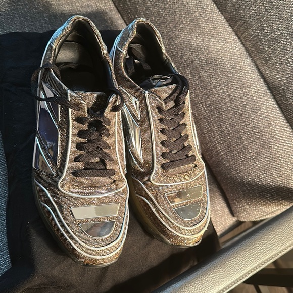 Alejandro Ingelmo size 42/9 Men’s fashion sneakers glitter-gold/silver - Picture 5 of 9